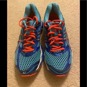 ASICS Women Blue/Orange Gel Cumulus 15-Size 8 M